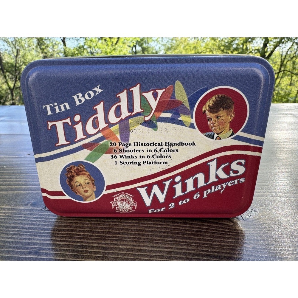 Channel Craft Tiddly Winks Game Tin 2002 Retro Classic Board Game USA
